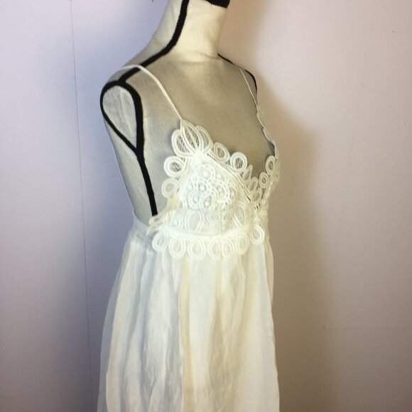 Zara Strappy Guipure Maxi Lace Dress XS Womans White V-neck Low Back Beach Boho - Picture 7 of 14
